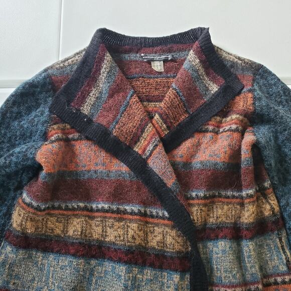 Peruvian Connection Sweater Womens XL Alpaca Open Front Cardigan Multicolor - Picture 2 of 7